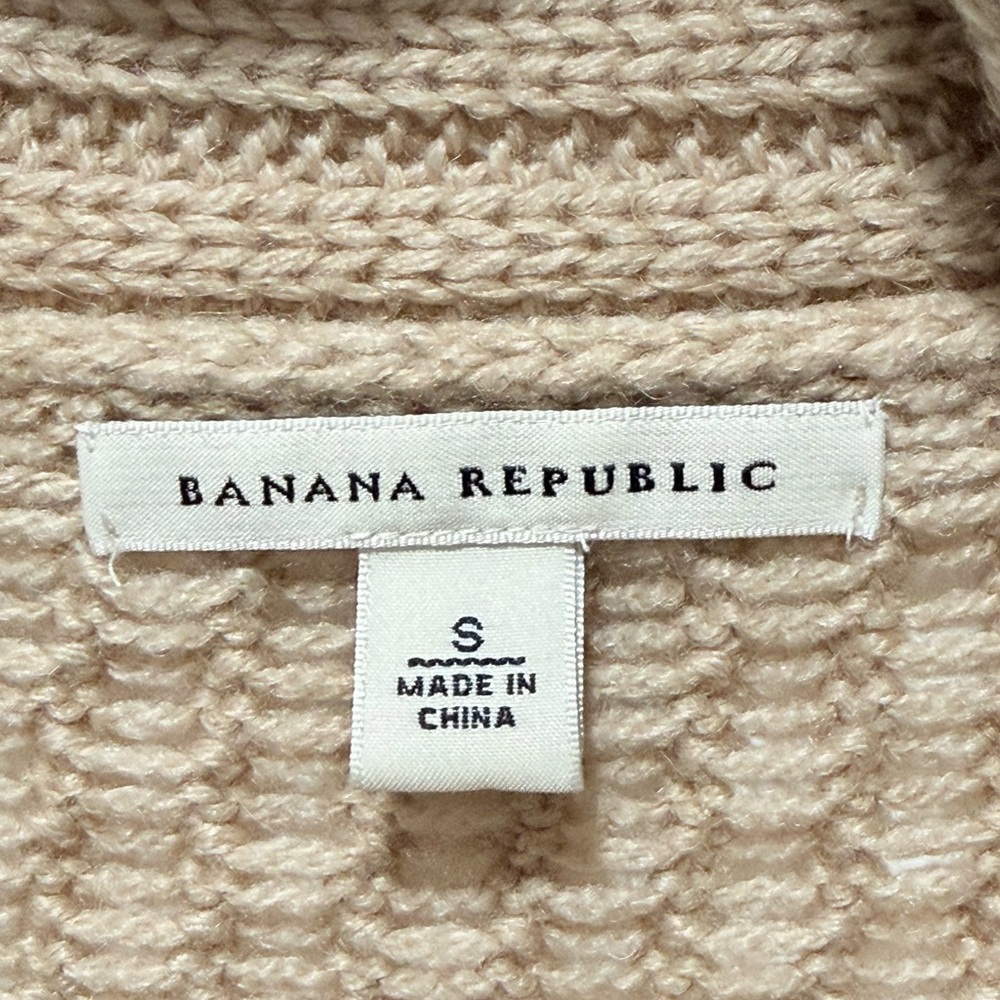 Banana Republic wool alpaca blend Tan Open-Front Cardigan S - Picture 2 of 8
